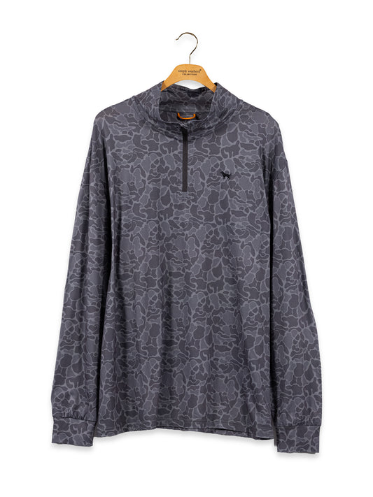 Mens Simply Southern Quarterzip- Gray Camo