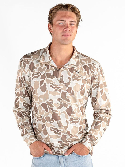 Mens Simply Southern Quarterzip- Light Camo