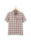Boys Simply Southern Polo- Brown Plaid