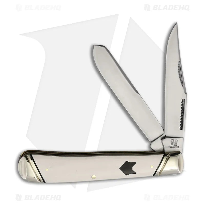 Rough Ryder White Micarta Trapper