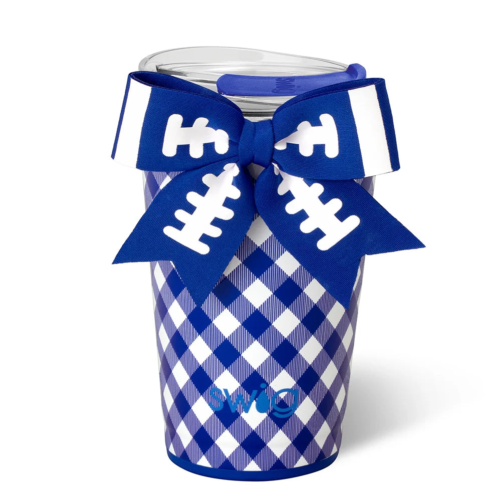 Swig 24oz Party Cup Gameday Gingham Blue