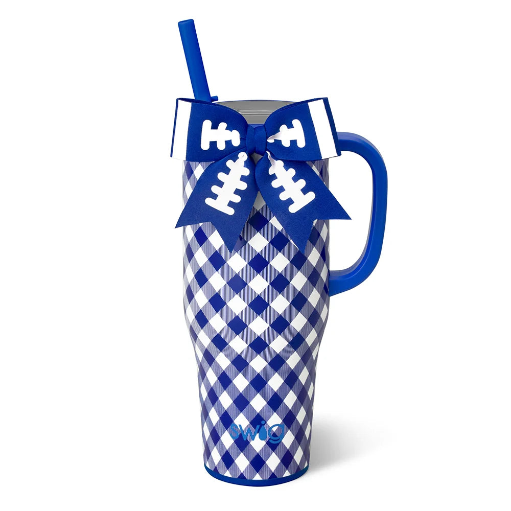Swig 40oz Mega Mug Gameday Gingham Blue
