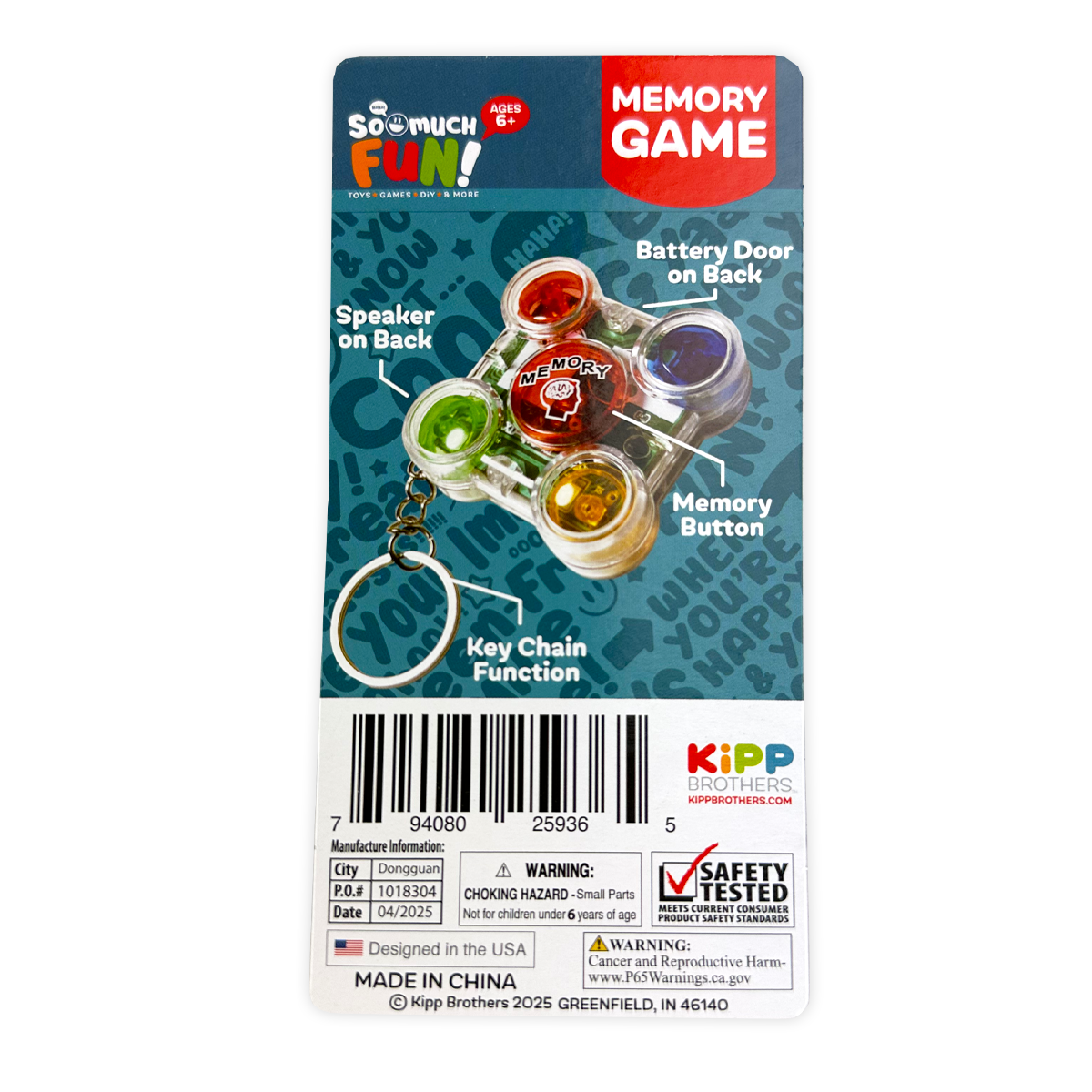 So Much Fun! Mini Memory Game Keychain