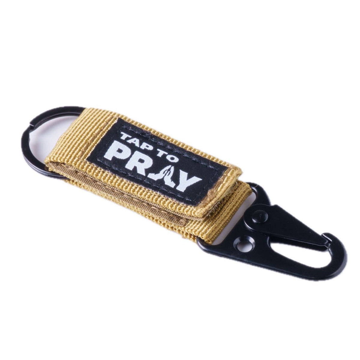 Tap To Pray® Tactical Carabiner Keychain: Tan