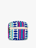 Ansley Round Cotton Pouch/Cosmetic Bag: Navy/Pink