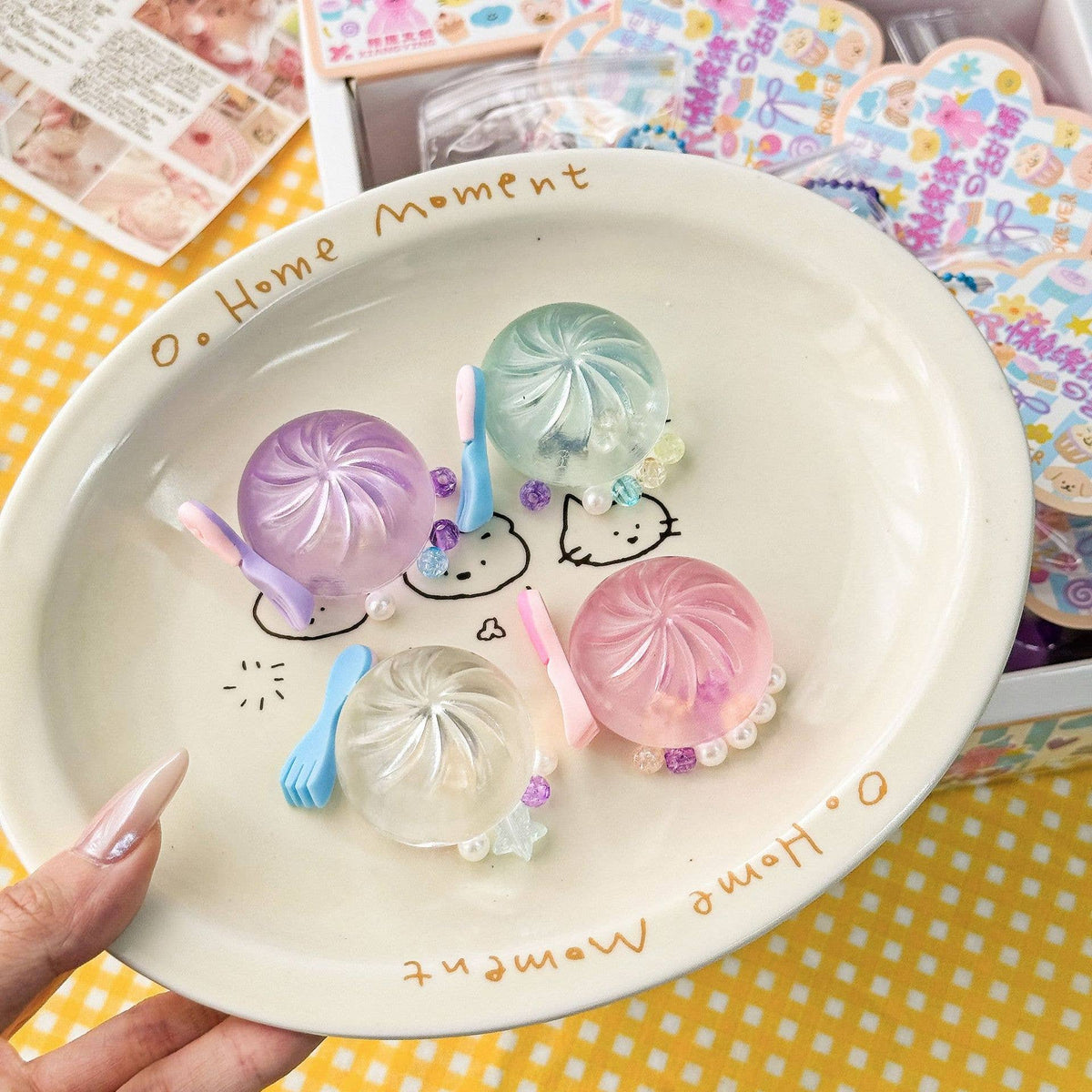 Cute Mini DUMPLINGS Squishy squeeze toy fidget toy: 1 / Random delivery