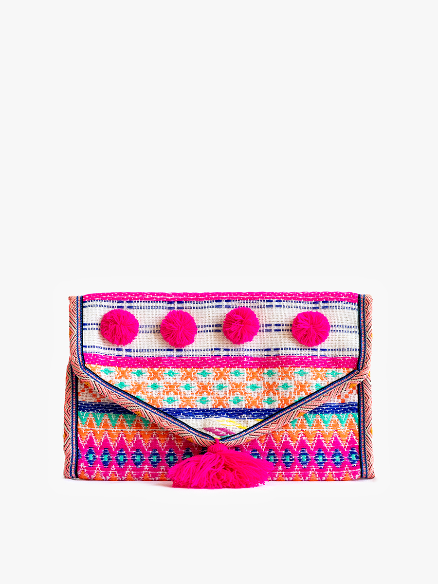 Katleya Patterned Cotton Jewelry Case/Pouch: Multi