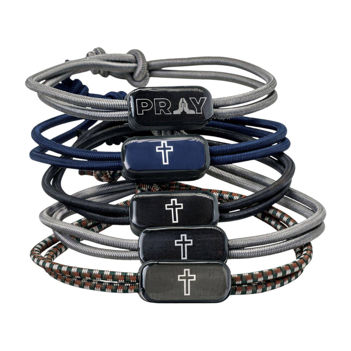 Tap To Pray® Survivor Series Tactical Bracelet: Slate + Cross