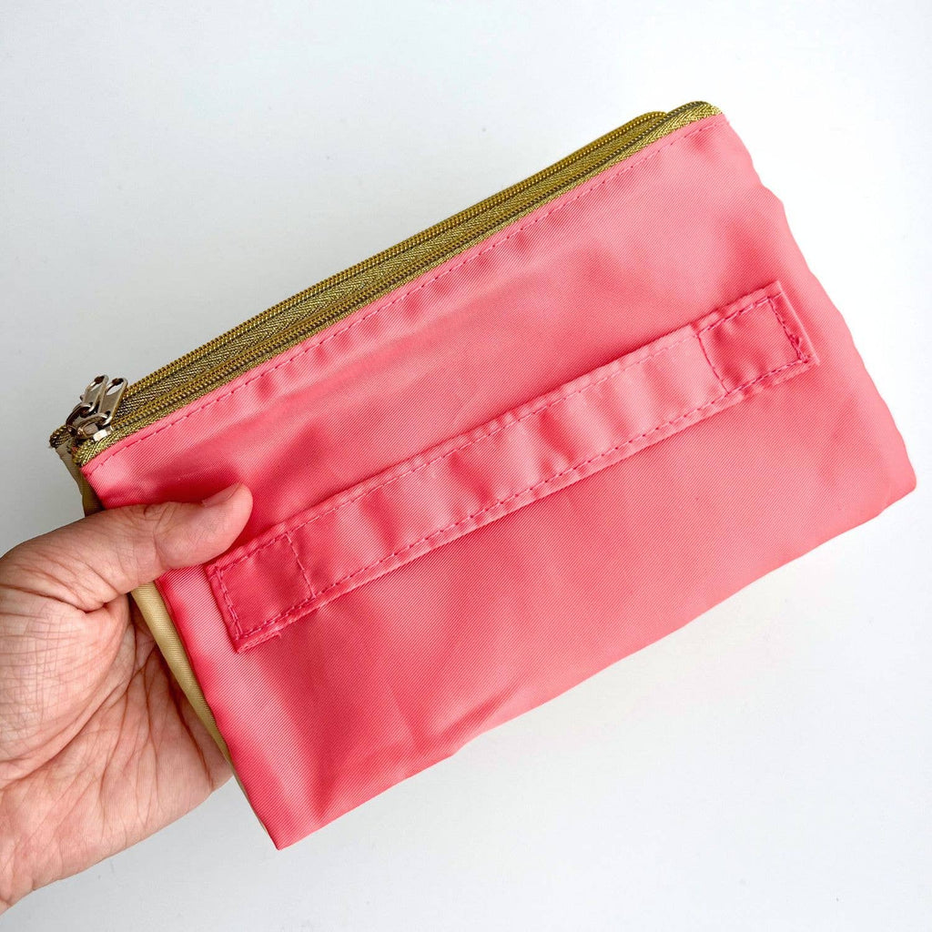 Accordion Cosmetic Pouch | Travel Bag | Make-up Pencil Pouch: Pink