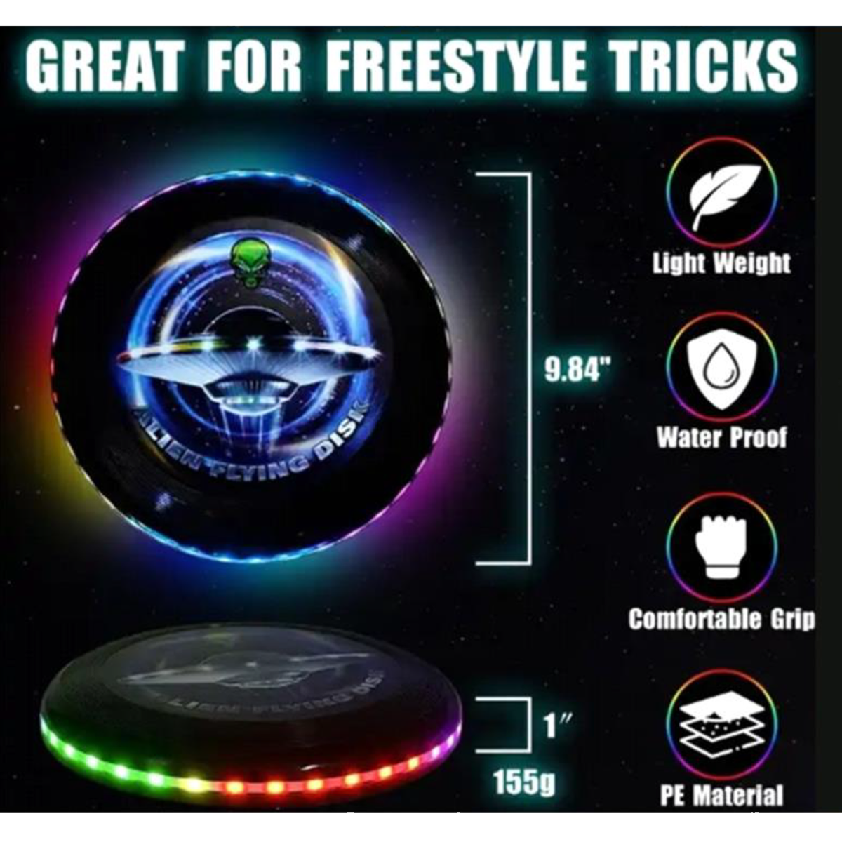 Glow in the Dark Light-up Flying Disc
