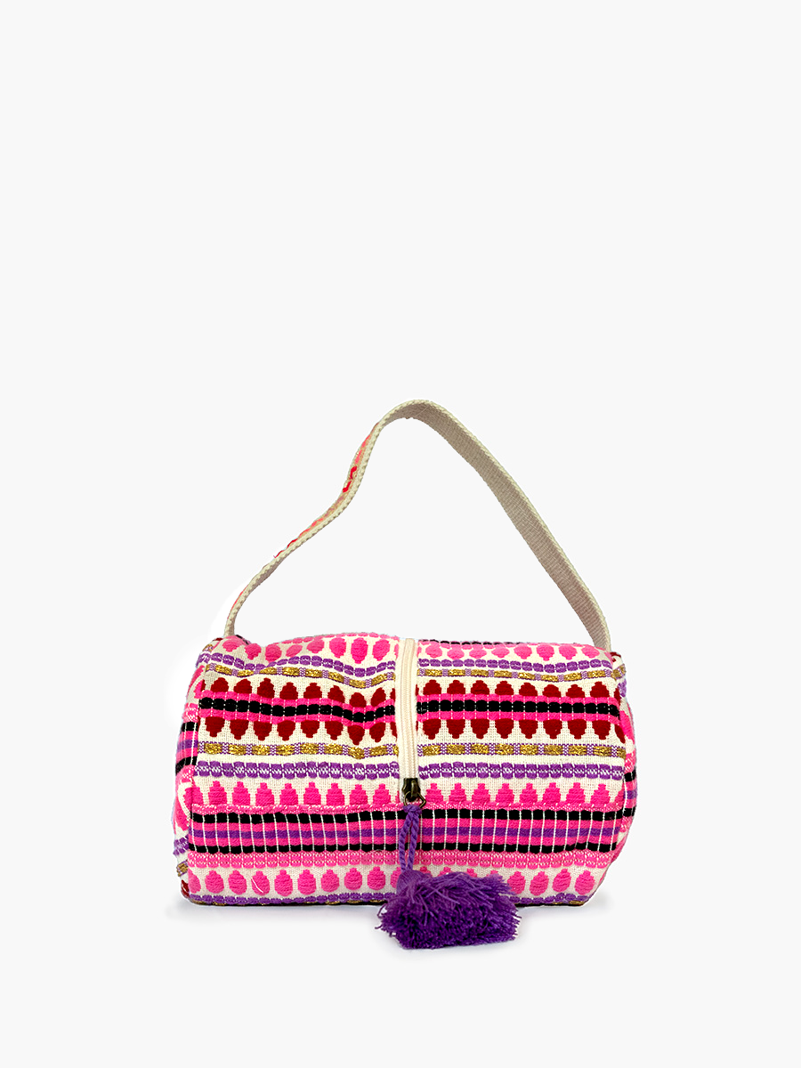 Cami Middle Zip Cosmetic Case/Bag: Pink/Purple