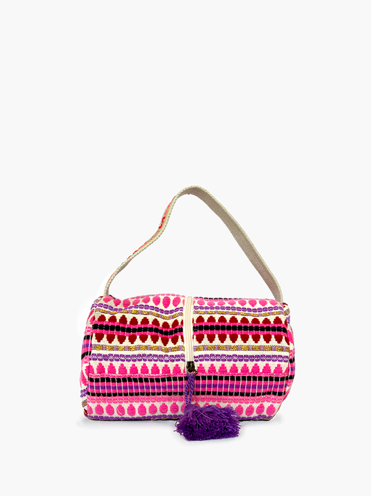 Cami Middle Zip Cosmetic Case/Bag: Pink/Purple