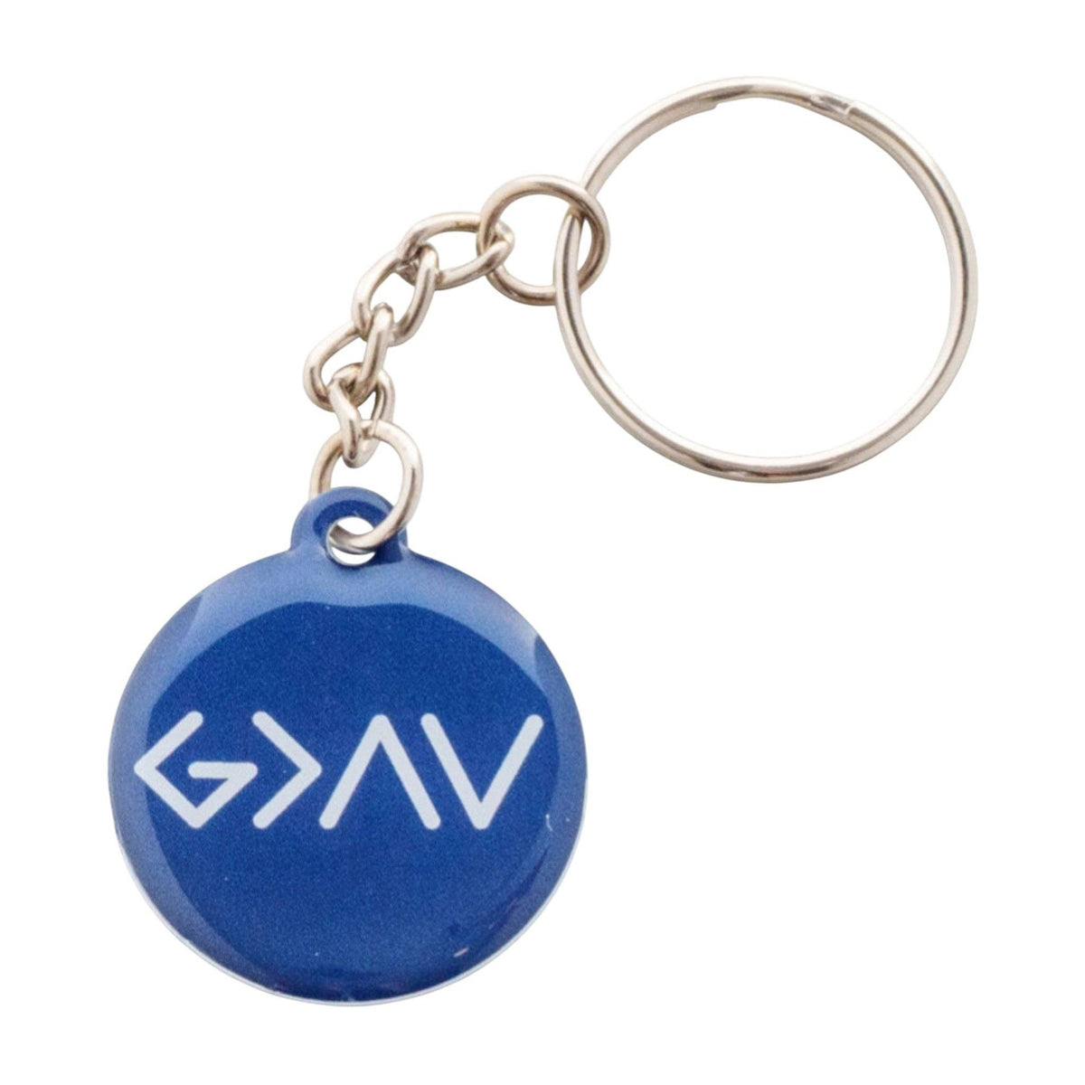 Tap To Pray® Acrylic Keychain: Navy + God Is Greater
