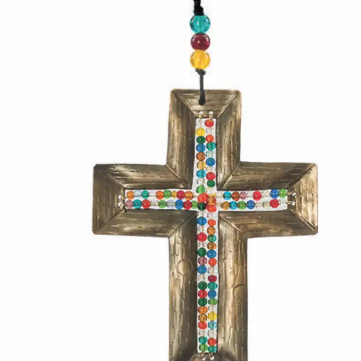 Beaded Iron Cross Windchime